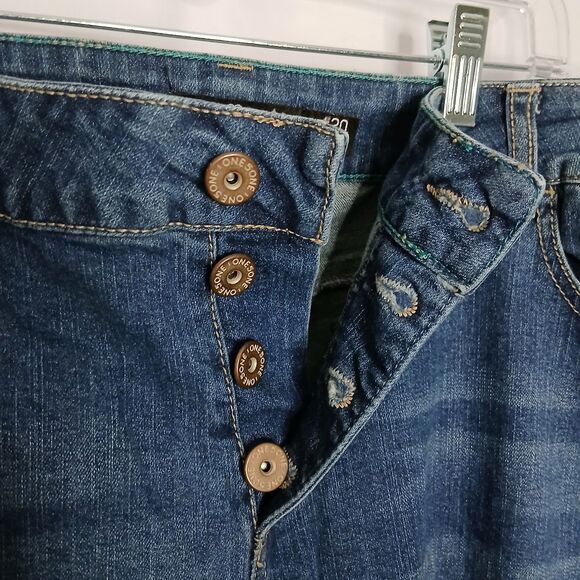 one 5 one Distressed Button Fly Jeans High Rise Stretch Womens Plus Size 20W - Picture 4 of 7